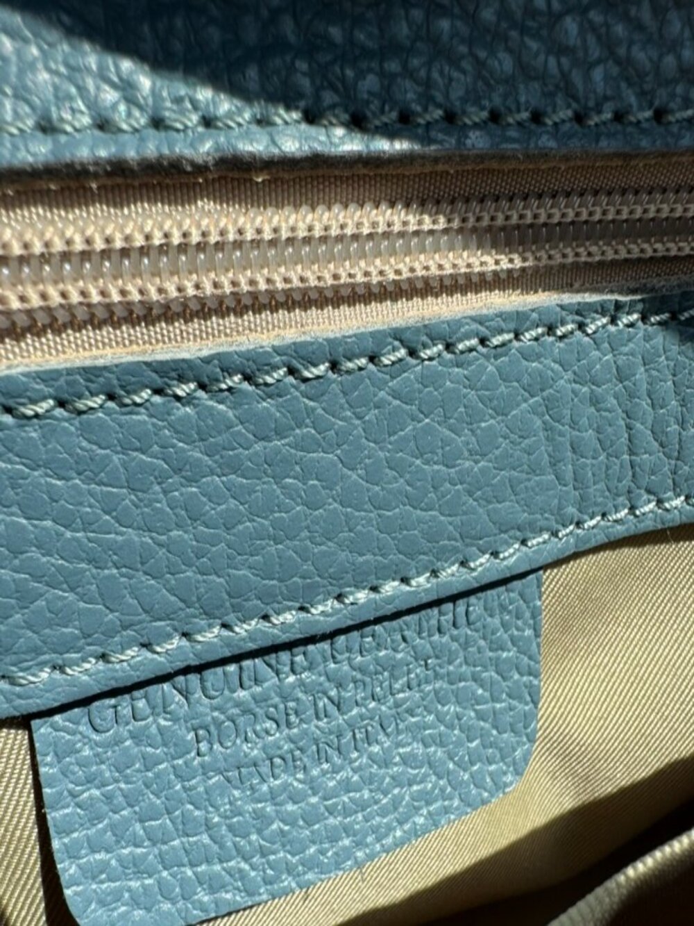 Genuine Italian Pebbled Leather Convertible Loop Clutch - Picture 8 of 8